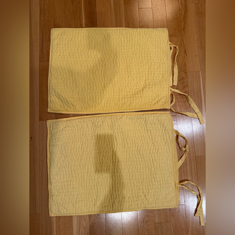 Pottery Barn Yellow Quilted standard pillow shams